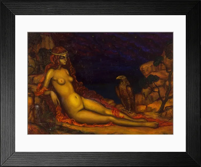 Framed Print : Hebe and the Eagle of Jupiter, 1926. Creator: Nikolay Kalmakov Framed Print : Hebe and the Eagle of Jupiter, 1926. Creator: Nikolay Kalmakov