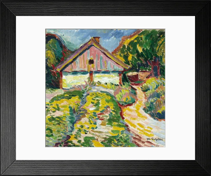 Framed Print : House on the Kuhrische Nehrung, 1909. Creator: Max Pechstein Framed Print : House on the Kuhrische Nehrung, 1909. Creator: Max Pechstein