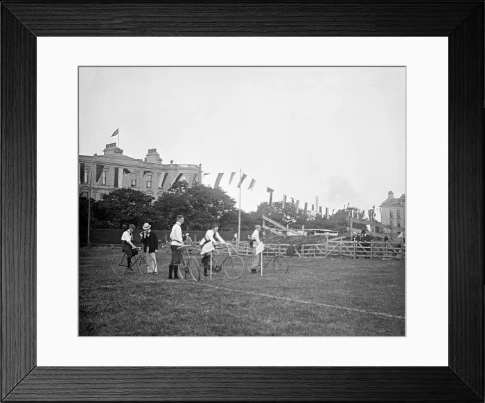 Framed Print : Pedal bicycle race - unknown location, c1900s. Creator: Robert Augustus Henry L'Estrange. Pedal bicycle race - unknown location, c1900s Framed Print : Pedal bicycle race - unknown location, c1900s. Creator: Robert Augustus Henry L'Estrange. Pedal bicycle race - unknown location, c1900s
