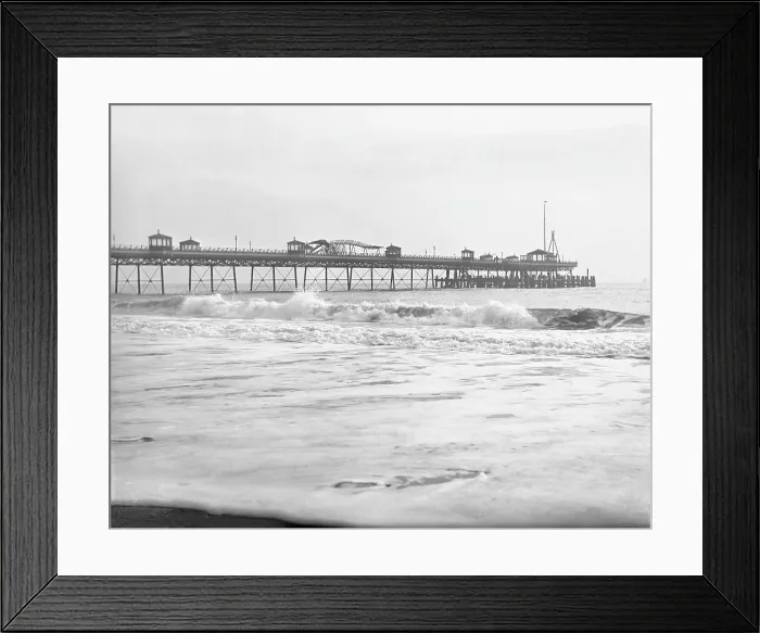 Framed Print : Pier with whale skeleton, Boscombe Pier, Boscombe Spa, Bournemouth, Dorset, c1900 Framed Print : Pier with whale skeleton, Boscombe Pier, Boscombe Spa, Bournemouth, Dorset, c1900