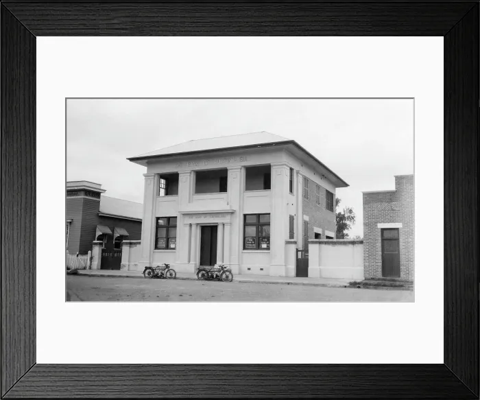 Framed Print : Bank of Australasia, Toogoolawah, Queensland, 1928. Creator: Jack Bain Framed Print : Bank of Australasia, Toogoolawah, Queensland, 1928. Creator: Jack Bain