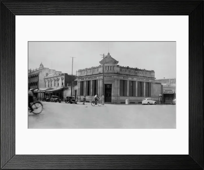 Framed Print : Bank of Australasia, 157 East Street, Rockhampton, Queensland, 1944. Creator: Jack Bain Framed Print : Bank of Australasia, 157 East Street, Rockhampton, Queensland, 1944. Creator: Jack Bain