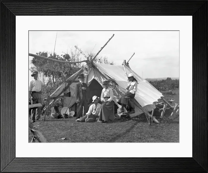 Framed Print : L'Estrange and others family camping trip, Tweed River (N.S.W), c1904 Framed Print : L'Estrange and others family camping trip, Tweed River (N.S.W), c1904