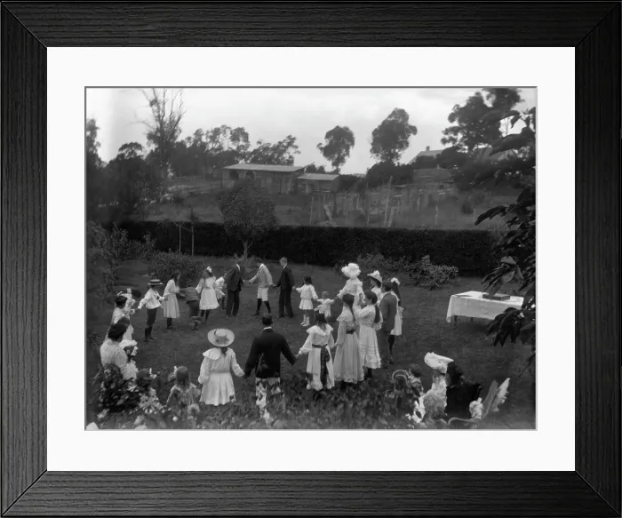 Framed Print : Children's party in the grounds of the Herston residence, Coralyn (Clyde Road), 1907 Framed Print : Children's party in the grounds of the Herston residence, Coralyn (Clyde Road), 1907