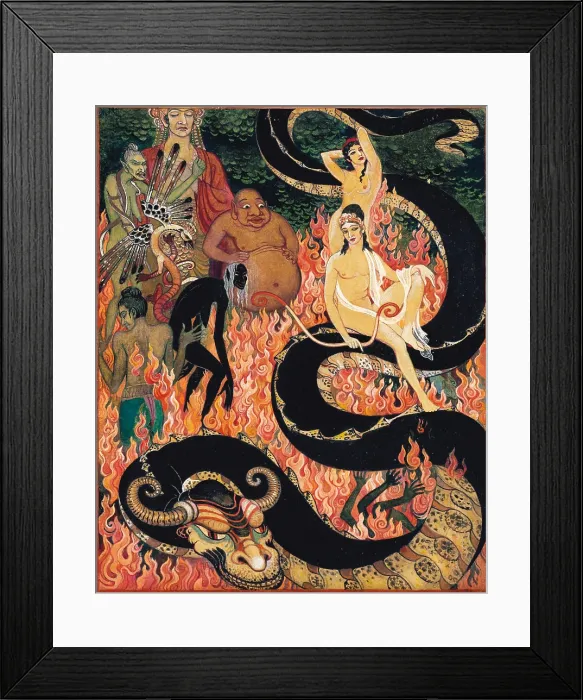 Framed Print : The Fiery Underworld, early-mid 20th century. Creator: Nikolay Kalmakov Framed Print : The Fiery Underworld, early-mid 20th century. Creator: Nikolay Kalmakov