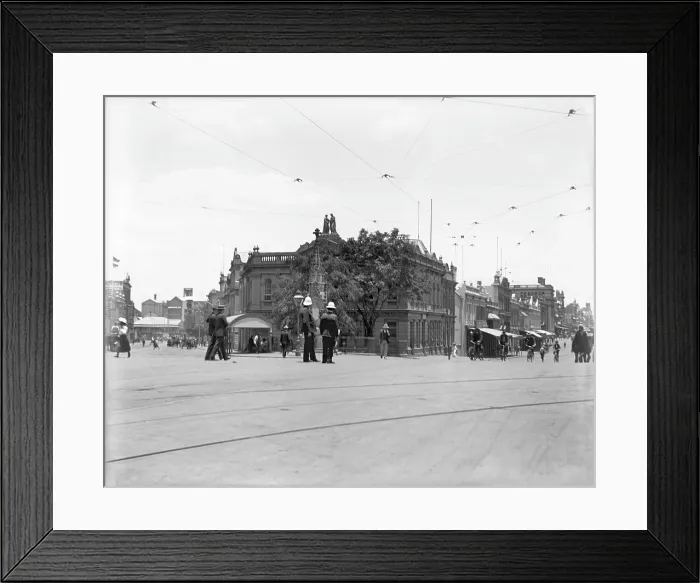 Framed Print : Brisbane Corner Queen and Eagle Street / s, c1900s. Creator: Robert Augustus Henry L'Estrange. Brisbane Corner Queen and Eagle Street / s, c1900s Framed Print : Brisbane Corner Queen and Eagle Street / s, c1900s. Creator: Robert Augustus Henry L'Estrange. Brisbane Corner Queen and Eagle Street / s, c1900s