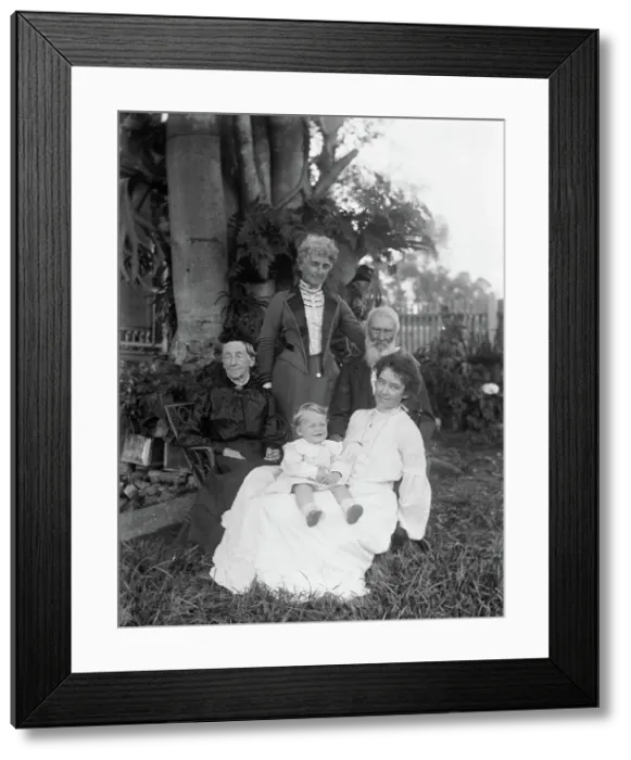 Framed Print : Four generations of the Alder family, Herston, Brisbane, c1904. Creator: Robert Augustus Henry L'Estrange. Four generations of the Alder family, Herston, Brisbane, c1904 Framed Print : Four generations of the Alder family, Herston, Brisbane, c1904. Creator: Robert Augustus Henry L'Estrange. Four generations of the Alder family, Herston, Brisbane, c1904