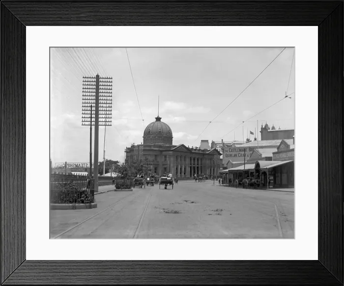 Framed Print : Queen street (Brisbane), Customs House in background Brisbane, 1905 Framed Print : Queen street (Brisbane), Customs House in background Brisbane, 1905