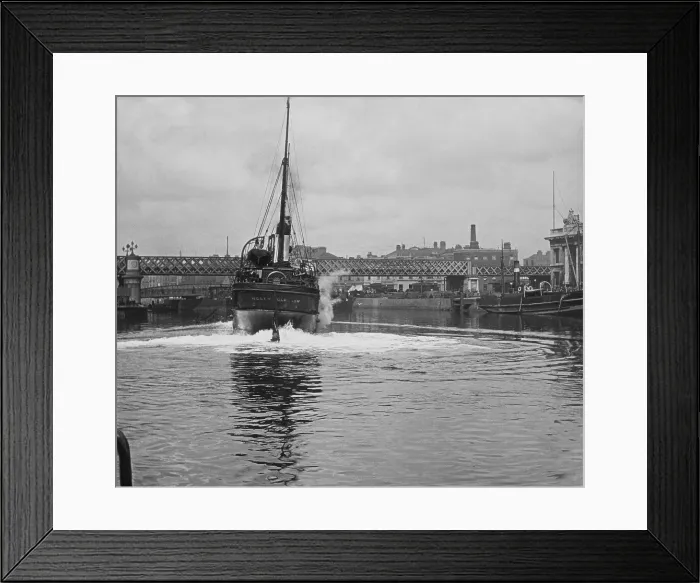 Framed Print : Steam ship (Holly Glasgow) possibly River Liffey, Dublin, Ireland, 1898 Framed Print : Steam ship (Holly Glasgow) possibly River Liffey, Dublin, Ireland, 1898