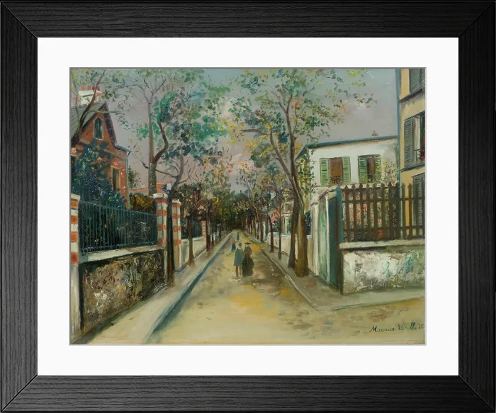 Framed Print : Rue au Pre-Saint-Gervais, ca 1921. Creator: Maurice Utrillo Framed Print : Rue au Pre-Saint-Gervais, ca 1921. Creator: Maurice Utrillo