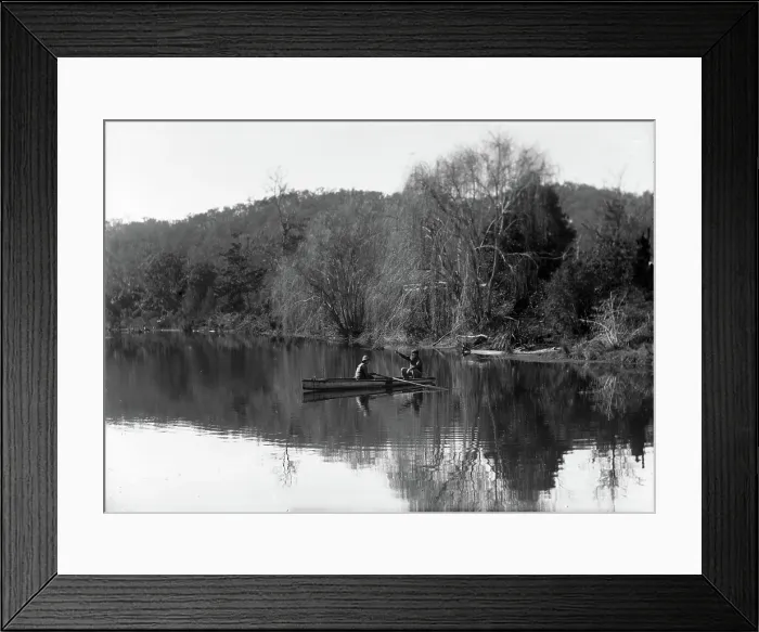 Framed Print : Frederick George Walker and boy in a row boat (possibly Coomera River), c1900s Framed Print : Frederick George Walker and boy in a row boat (possibly Coomera River), c1900s