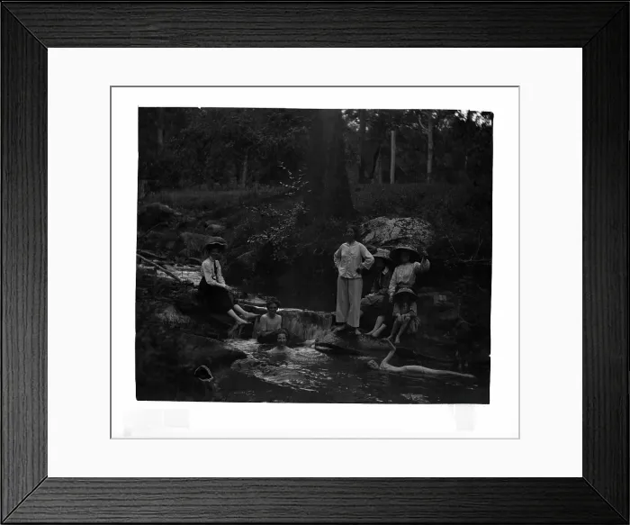 Framed Print : Unknown women swimming in creek, c1900s. Creator: Robert Augustus Henry L'Estrange. Unknown women swimming in creek, c1900s. Creator: Robert Augustus Henry L'Estrange Framed Print : Unknown women swimming in creek, c1900s. Creator: Robert Augustus Henry L'Estrange. Unknown women swimming in creek, c1900s. Creator: Robert Augustus Henry L'Estrange