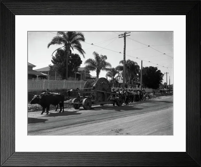 Framed Print : Laying Electrical Mains - Wynnum Road, Norman Park (old shop is #101 Wynnum Road), 1916 Framed Print : Laying Electrical Mains - Wynnum Road, Norman Park (old shop is #101 Wynnum Road), 1916