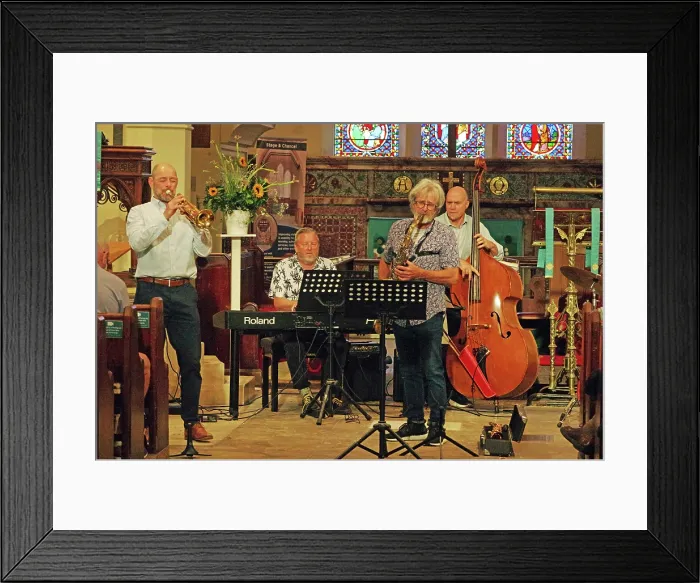 Framed Print : Tim Whitehead Quintet, Chris Coull Promotion, St Andrew's Church, Hove, East Sussex, 1 August 2025 Framed Print : Tim Whitehead Quintet, Chris Coull Promotion, St Andrew's Church, Hove, East Sussex, 1 August 2025