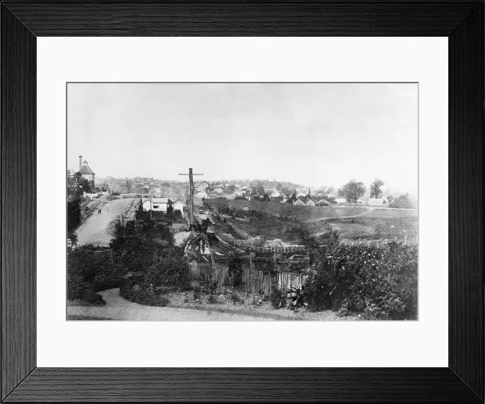 Framed Print : Milton Road and Milton Brewery, Brisbane, Queensland from John Fenwick's house, 1881 Framed Print : Milton Road and Milton Brewery, Brisbane, Queensland from John Fenwick's house, 1881