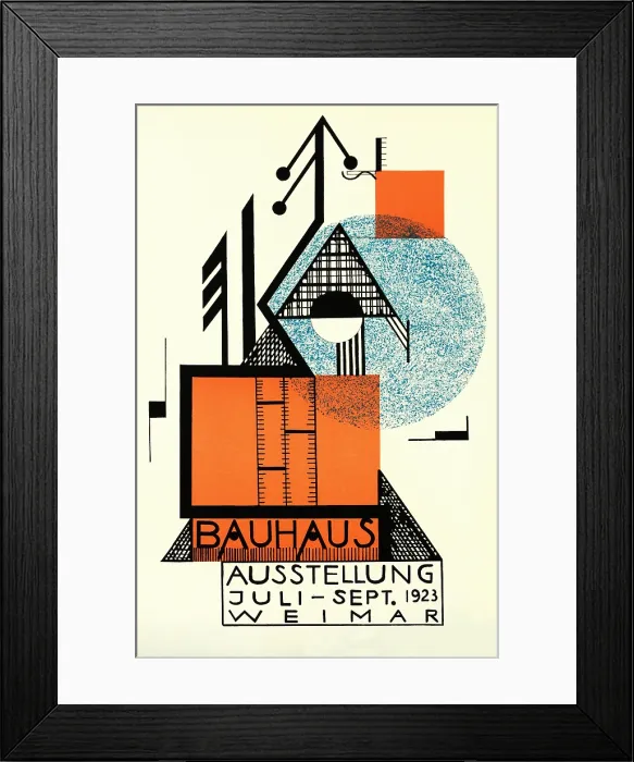 Framed Print : Bauhaus exhibition. Postcard, 1923 Framed Print : Bauhaus exhibition. Postcard, 1923