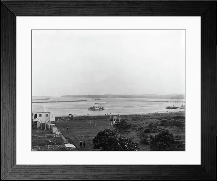 Framed Print : Tweed River and Training Wall, taken from Greenmount (Hill Street, Coolangatta, Qld.), 1904 Framed Print : Tweed River and Training Wall, taken from Greenmount (Hill Street, Coolangatta, Qld.), 1904