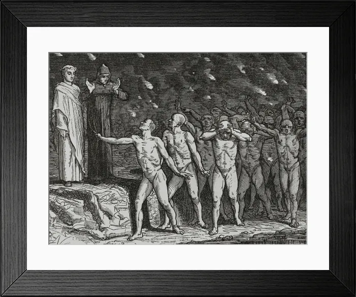 Framed Print : The Divine Comedy (1307-1321): Inferno (Hell), 1888. Creator: Jean Edouard Dargent Framed Print : The Divine Comedy (1307-1321): Inferno (Hell), 1888. Creator: Jean Edouard Dargent