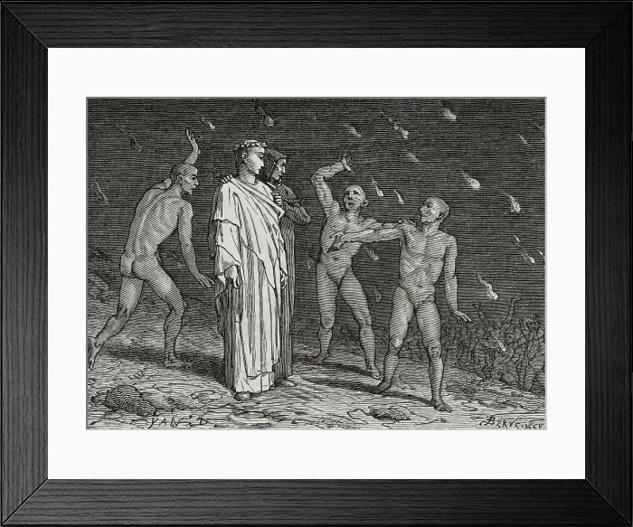 Framed Print : The Divine Comedy (1307-1321): Inferno (Hell), 1888. Creators: Jean Edouard Dargent, Edouard Berveiller Framed Print : The Divine Comedy (1307-1321): Inferno (Hell), 1888. Creators: Jean Edouard Dargent, Edouard Berveiller