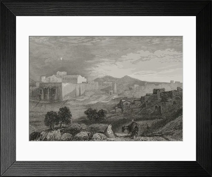 Framed Print : General view of Bethlehem, 1840. Creator: Aubert Framed Print : General view of Bethlehem, 1840. Creator: Aubert