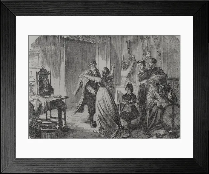 Framed Print : Franco-Prussian War (1870-1871): The return of the German soldier, 1871. Creator: Fuste Framed Print : Franco-Prussian War (1870-1871): The return of the German soldier, 1871. Creator: Fuste