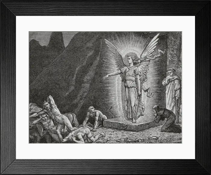 Framed Print : The Divine Comedy (1307-1321): Inferno (Hell), 1888. Creator: Jean Edouard Dargent Framed Print : The Divine Comedy (1307-1321): Inferno (Hell), 1888. Creator: Jean Edouard Dargent