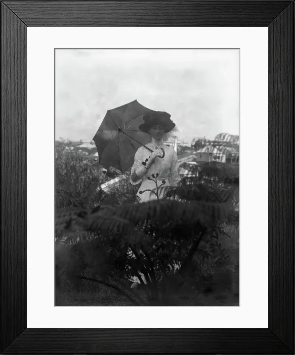 Framed Print : Unknown woman at 'Cnoc Rhu', Victoria Street, Red Hill, c1900s Framed Print : Unknown woman at 'Cnoc Rhu', Victoria Street, Red Hill, c1900s