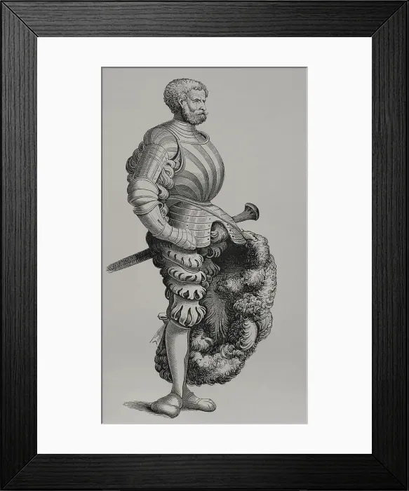 Framed Print : German Knight, 1877. Creators: Burgmayer, Unknown Framed Print : German Knight, 1877. Creators: Burgmayer, Unknown