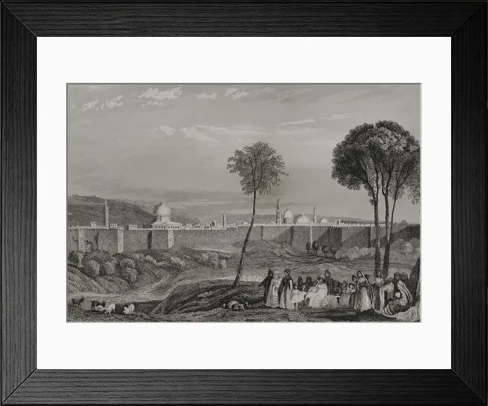 Framed Print : Jerusalem Wall, 1840. Creator: Emile Rouargue Framed Print : Jerusalem Wall, 1840. Creator: Emile Rouargue