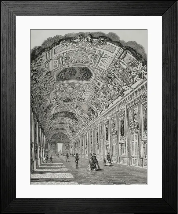Framed Print : The Apollo Gallery, Louvre Palace, Paris, France, 1856. Creator: Adolphe Gusman Framed Print : The Apollo Gallery, Louvre Palace, Paris, France, 1856. Creator: Adolphe Gusman