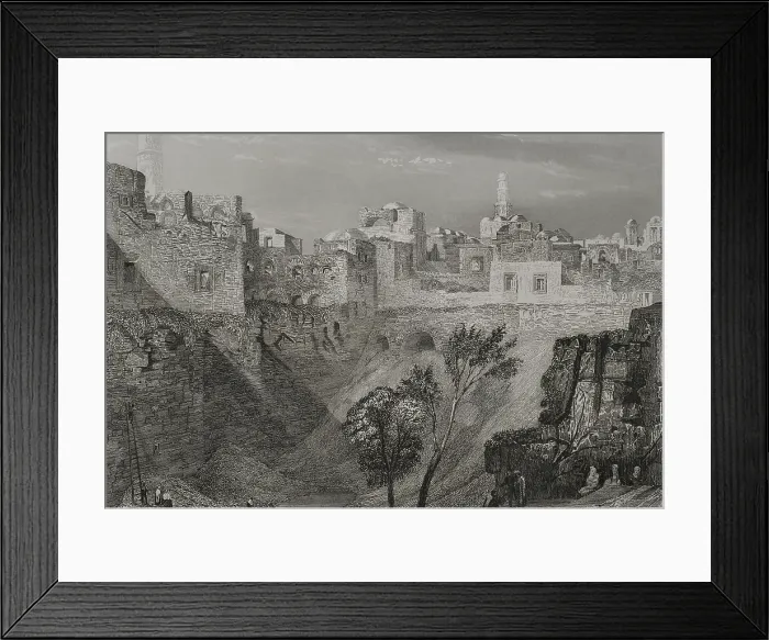 Framed Print : View from St Stephen's Gate, traditionally known as the Pool of Bethesda, Jerusalem. 1840 Framed Print : View from St Stephen's Gate, traditionally known as the Pool of Bethesda, Jerusalem. 1840