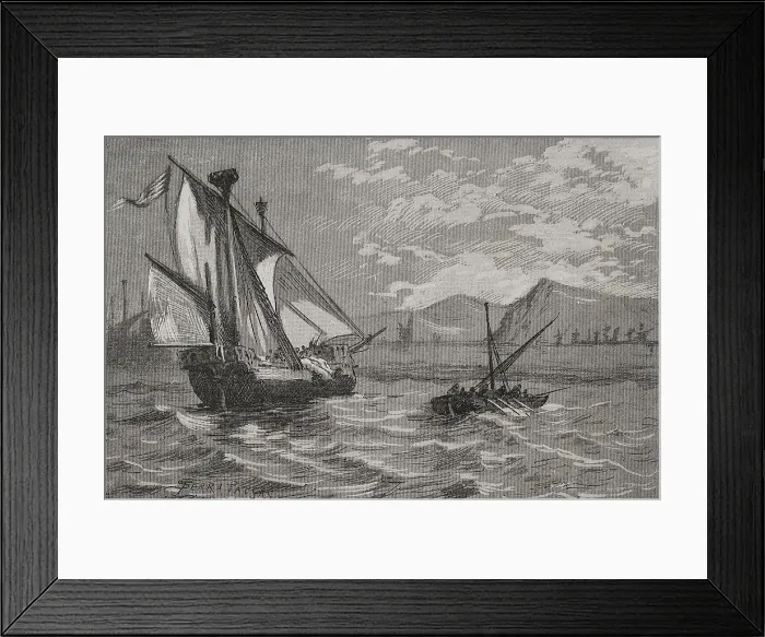 Framed Print : The Catalan-Aragonese squadron in Salou, Conquest of Majorca by King James I (1208-1276), 1890. Creator: Joan Serra y Pausas Framed Print : The Catalan-Aragonese squadron in Salou, Conquest of Majorca by King James I (1208-1276), 1890. Creator: Joan Serra y Pausas