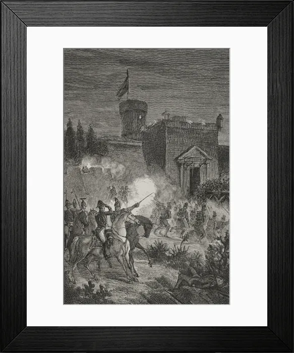 Framed Print : First Carlist War (1833-1840): Taking of Morella, 1879. Creator: Jose Gomez Framed Print : First Carlist War (1833-1840): Taking of Morella, 1879. Creator: Jose Gomez