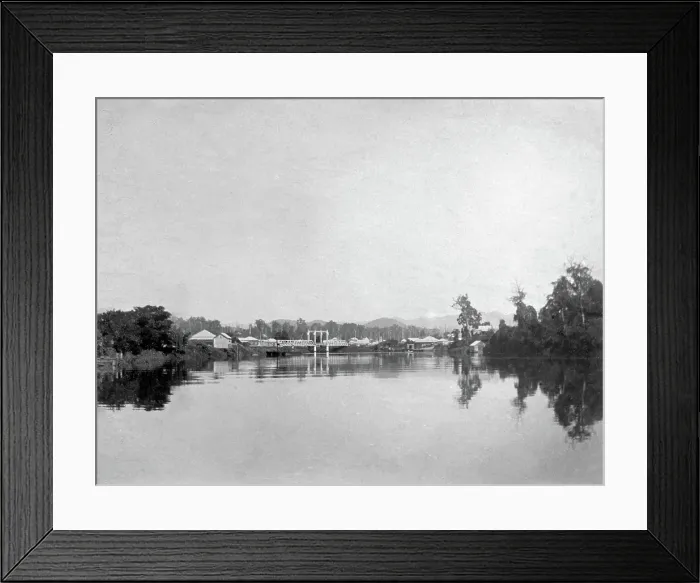 Framed Print : Possibly Coomera River rail bridge, Canungra township, 1888. Creator: Robert Augustus Henry L'Estrange. Possibly Coomera River rail bridge, Canungra township, 1888 Framed Print : Possibly Coomera River rail bridge, Canungra township, 1888. Creator: Robert Augustus Henry L'Estrange. Possibly Coomera River rail bridge, Canungra township, 1888