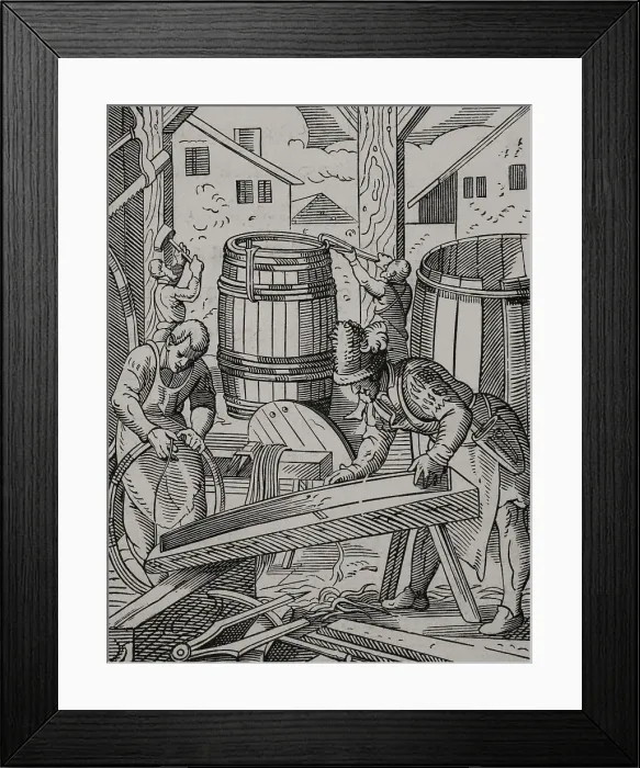 Framed Print : Cooper's workshop, 16th century (1877). Creator: Jost Ammon. Cooper's workshop, 16th century (1877). Creator: Jost Ammon Framed Print : Cooper's workshop, 16th century (1877). Creator: Jost Ammon. Cooper's workshop, 16th century (1877). Creator: Jost Ammon