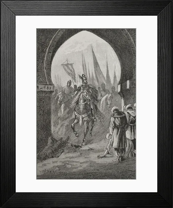 Framed Print : Conquest of Valencia: On 9 October 1238 King James I (1208-1276) entered the city of Valencia, 1890. Creator: Joan Serra y Pausas Framed Print : Conquest of Valencia: On 9 October 1238 King James I (1208-1276) entered the city of Valencia, 1890. Creator: Joan Serra y Pausas