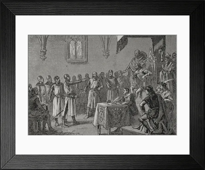 Framed Print : Courts of Lerida (Lleida), 1375 (1890). Creator: Joan Serra y Pausas Framed Print : Courts of Lerida (Lleida), 1375 (1890). Creator: Joan Serra y Pausas