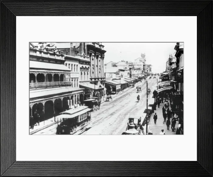 Framed Print : Queen Street, Brisbane, c1897. Creator: Poul C Poulsen Framed Print : Queen Street, Brisbane, c1897. Creator: Poul C Poulsen