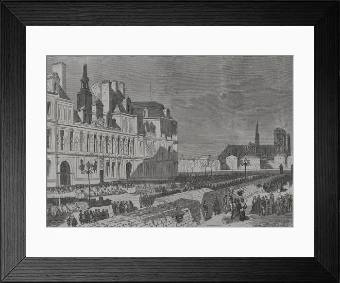 Framed Print : Barricades and artillery park of the Communards, Place de l'Hotel de Ville, Paris Commune, 1871 Framed Print : Barricades and artillery park of the Communards, Place de l'Hotel de Ville, Paris Commune, 1871