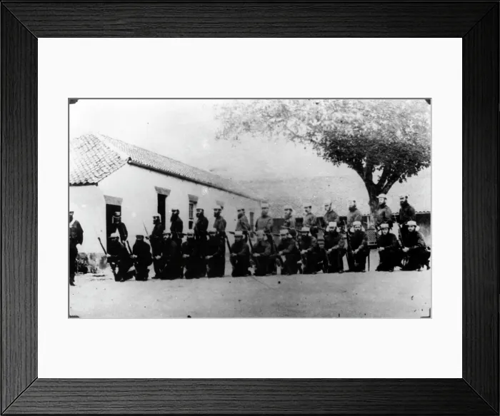 Framed Print : First troops in Brisbane. Creator: Unknown Framed Print : First troops in Brisbane. Creator: Unknown
