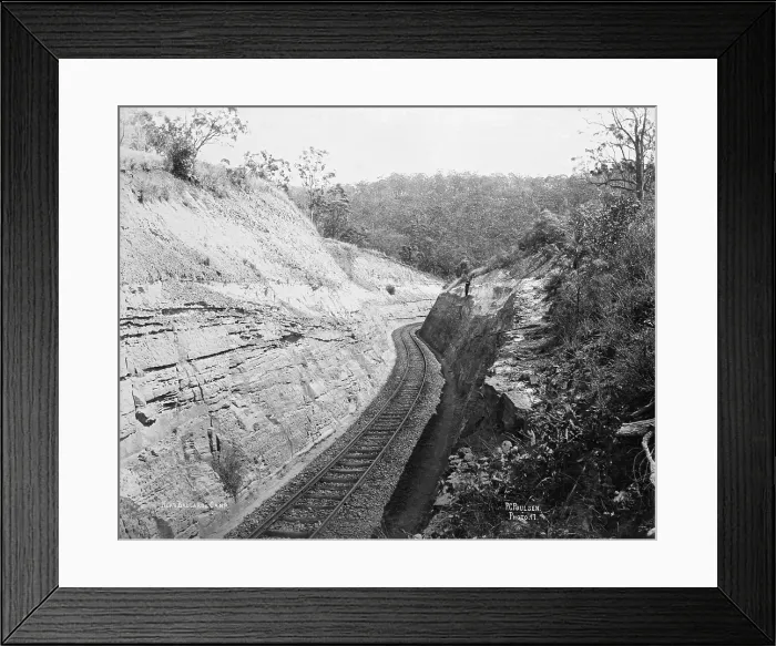 Framed Print : Toowoomba Range railway near Ballard's Camp, c1894. Creator: Poul C Poulsen. Toowoomba Range railway near Ballard's Camp, c1894. Creator: Poul C Poulsen Framed Print : Toowoomba Range railway near Ballard's Camp, c1894. Creator: Poul C Poulsen. Toowoomba Range railway near Ballard's Camp, c1894. Creator: Poul C Poulsen