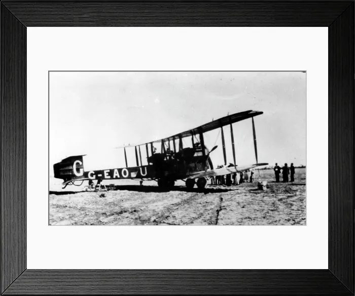 Framed Print : Aircraft in which Sir Ross and Sir Keith Smith flew from England to Australia in 1919. Creator: Unknown Framed Print : Aircraft in which Sir Ross and Sir Keith Smith flew from England to Australia in 1919. Creator: Unknown