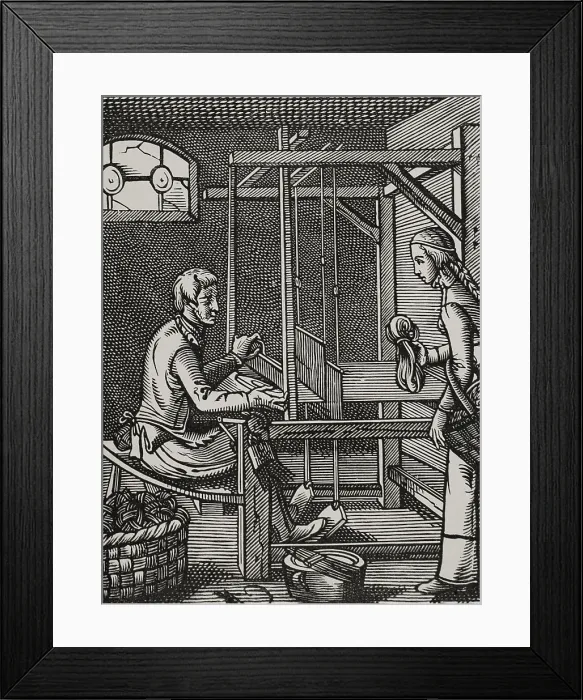 Framed Print : French weaver's workshop in the 16th century (1877). Creator: Jost Ammon. French weaver's workshop in the 16th century (1877). Creator: Jost Ammon Framed Print : French weaver's workshop in the 16th century (1877). Creator: Jost Ammon. French weaver's workshop in the 16th century (1877). Creator: Jost Ammon