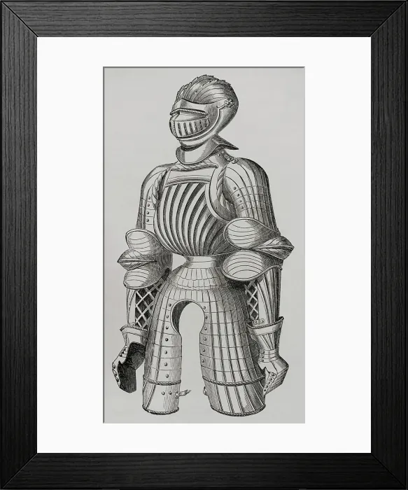Framed Print : 15th century rounded armour, called Maximilian armour, 1877. Creator: Unknown Framed Print : 15th century rounded armour, called Maximilian armour, 1877. Creator: Unknown