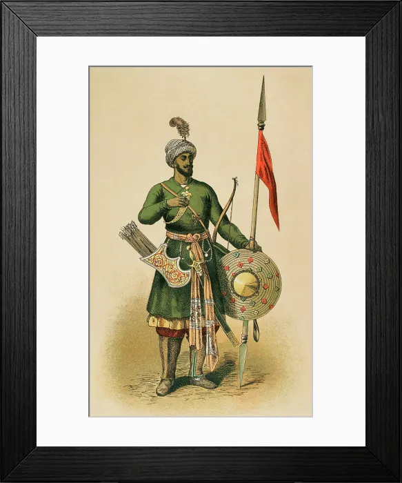 Framed Print : 15th-century Hindu warrior, 1881. Creator: Unknown Framed Print : 15th-century Hindu warrior, 1881. Creator: Unknown