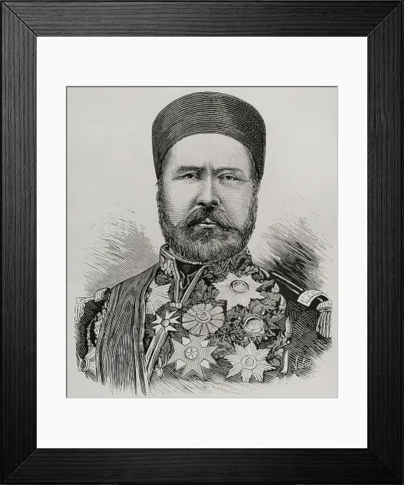 Framed Print : Hayreddin Pasha, (c1822-1890), Grand Vizier of the Ottoman Empire (1878-1879), 1878. Creator: Eugenio Vela Framed Print : Hayreddin Pasha, (c1822-1890), Grand Vizier of the Ottoman Empire (1878-1879), 1878. Creator: Eugenio Vela