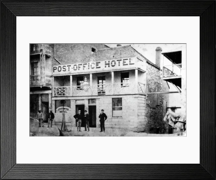 Framed Print : Post Office Hotel, Queen Street, Brisbane, c1873. Creator: Unknown Framed Print : Post Office Hotel, Queen Street, Brisbane, c1873. Creator: Unknown
