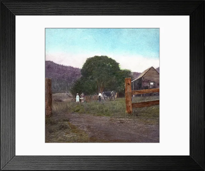 Framed Print : Farm cottage 'The Homestead', Canungra Region, c1888. Creator: Robert Augustus Henry L'Estrange. Farm cottage 'The Homestead', Canungra Region, c1888 Framed Print : Farm cottage 'The Homestead', Canungra Region, c1888. Creator: Robert Augustus Henry L'Estrange. Farm cottage 'The Homestead', Canungra Region, c1888