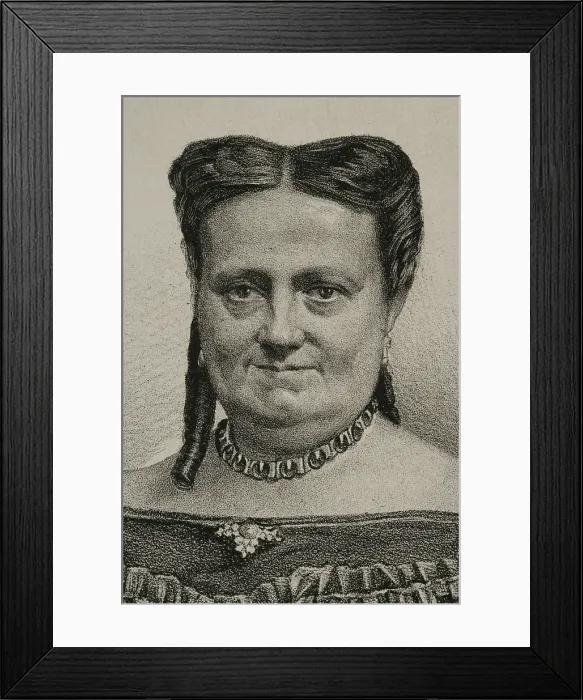 Framed Print : Maria Cristina de Borbon of the Two Sicilies (1806-1878), Queen of Spain, 1869. Detail. Creator: Jose Cuevas Framed Print : Maria Cristina de Borbon of the Two Sicilies (1806-1878), Queen of Spain, 1869. Detail. Creator: Jose Cuevas
