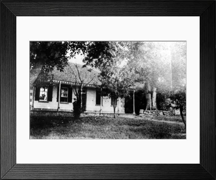 Framed Print : Rear view of First General Hospital Brisbane - North Quay, 1865. Creator: Unknown Framed Print : Rear view of First General Hospital Brisbane - North Quay, 1865. Creator: Unknown